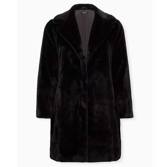 torrid Jackets & Blazers - BLACK PLUSH FAUX FUR COAT